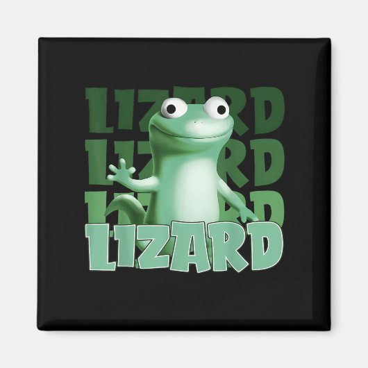 Aimant Drôle Weirdcore Animal Femmes Hommes Lizard Lizard (Devant)