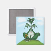 Aimant Drôle Yogi Dragon Peinture (Recto/Verso)