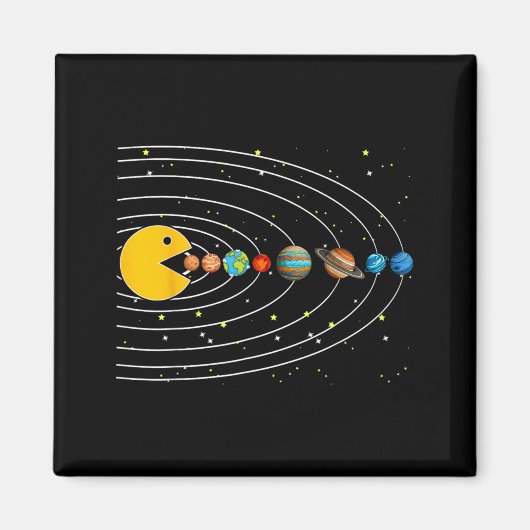 Aimant Drôles d'astronautes du système solaire dans une v (Devant)