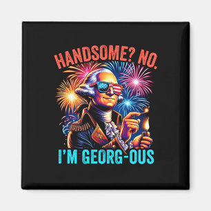 Aimant Drôles de T-shirts homme 4 juillet george washingt