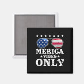 Aimant Drôles de vibes Merica Drapeau américain Sungles 4 (Recto/Verso)