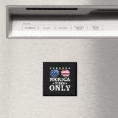 Aimant Drôles de vibes Merica Drapeau américain Sungles 4 (In Situ (Lave-vaisselle))