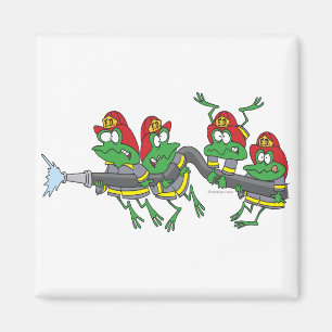 Aimant drôles grenouilles à froggy pompier