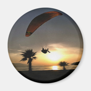 Aimant Dropzone At Dusk Adventure Paraglider Art