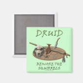 Aimant Druide : Attention aux écureuils (Recto/Verso)