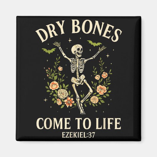 Aimant Dry Bones Come To Life Dancing Floral Skeleton  (Devant)