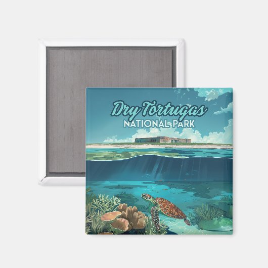 Aimant Dry Tortugas Parc National Floride Turtle (Recto/Verso)