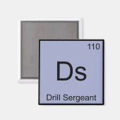 Aimant Ds - Sergent d'Exercice Chimie Élément Symbole Tee (Recto/Verso)