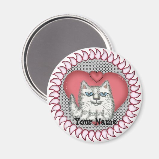 Aimant du coeur de chat gras (Recto/Verso)