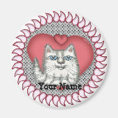 Aimant du coeur de chat gras (Devant)