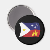 Aimant du drapeau de l'Acadiana (Recto/Verso)