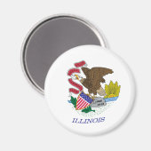 Aimant du drapeau de l'Illinois (Recto/Verso)