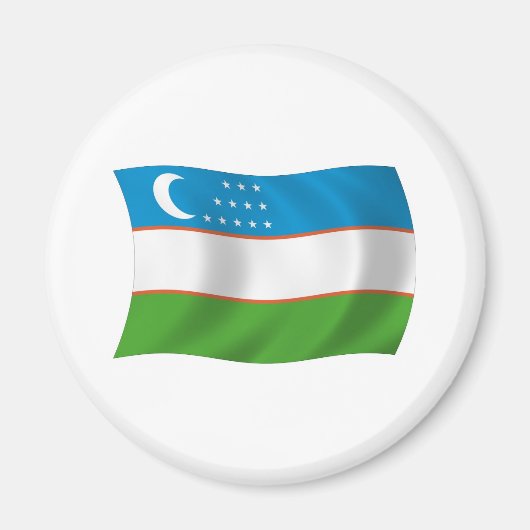 Aimant du drapeau de l'Ouzbékistan (Devant)