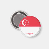 Aimant du drapeau de Singapour (Recto/Verso)