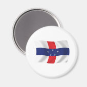 Aimant du drapeau des Antilles néerlandaises (Recto/Verso)