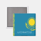 Aimant du drapeau du Kazakhstan (Recto/Verso)