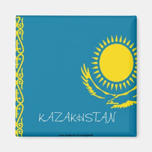 Aimant du drapeau du Kazakhstan (Devant)