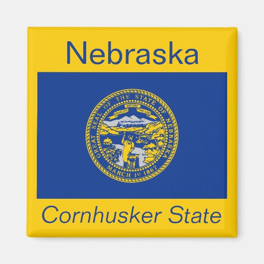 Aimant du drapeau du Nebraska (Devant)