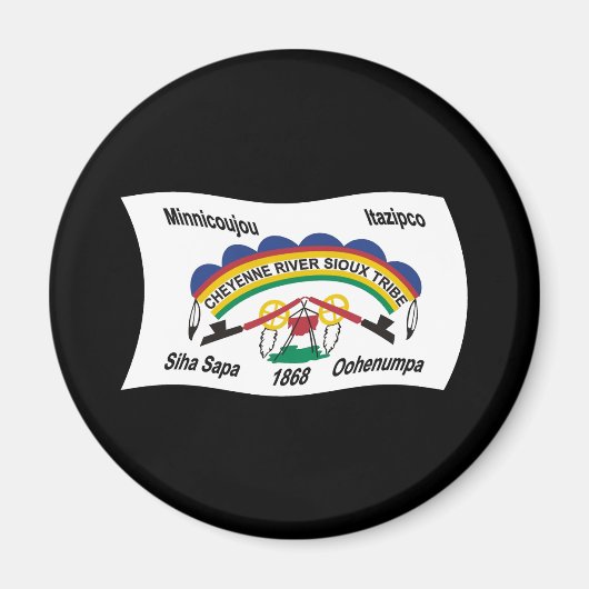 Aimant du drapeau sioux de la rivière Cheyenne (Devant)
