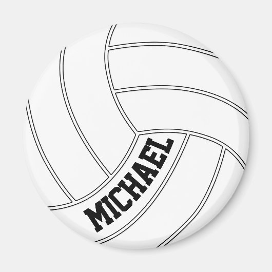 Aimant du lecteur de volleyball de texte personnal (Devant)