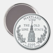 Aimant du Maryland State Quarter 2000 (Recto/Verso)