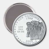 Aimant du New Hampshire State Quarter 2000 (Recto/Verso)
