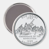 Aimant du New Jersey State Quarter 1999 (Recto/Verso)