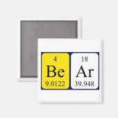 Aimant du nom de table périodique de l'ours (Recto/Verso)