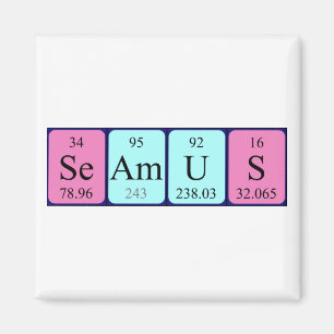 Aimant du nom de table périodique du séamus