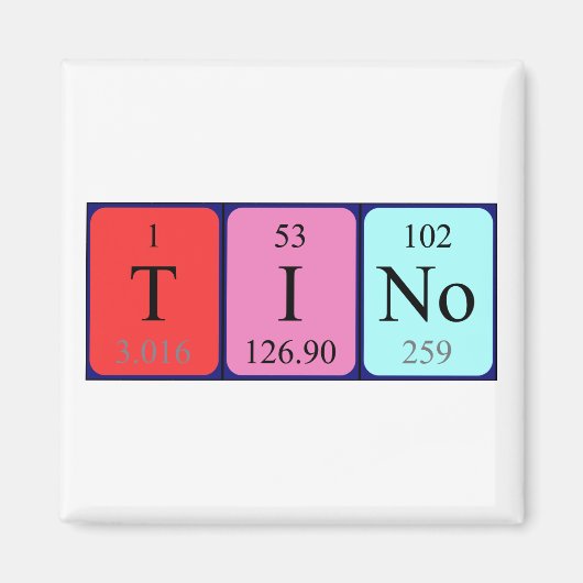 Aimant du nom de table périodique du Tino (Devant)