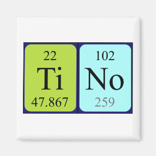 Aimant du nom de table périodique du Tino