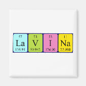 Aimant du nom de table périodique Lavina (Devant)