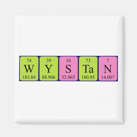 Aimant du nom de table périodique Wystan (Devant)