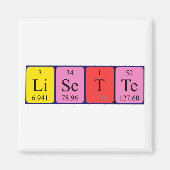 Aimant du nom périodique de la table Lisette (Devant)