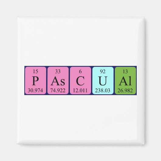 Aimant du nom périodique de table Pascual (Devant)