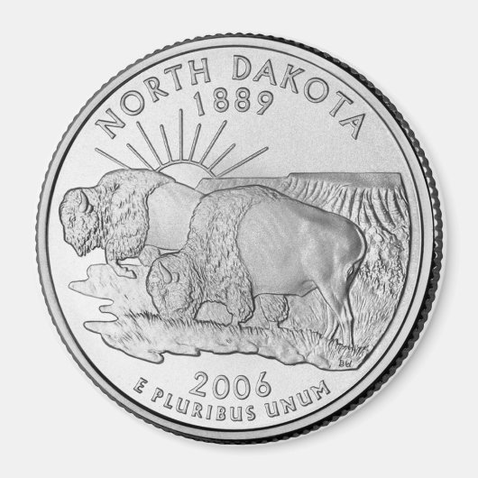 Aimant du North Dakota State Quarter 2006 (Devant)