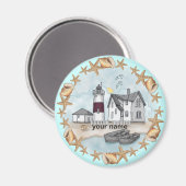 Aimant du phare Connecticut Shells (Recto/Verso)