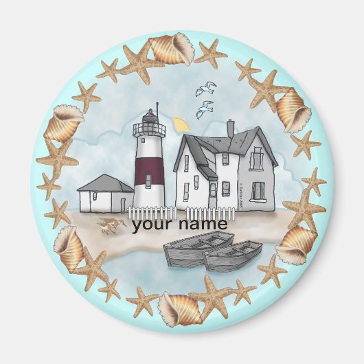 Aimant du phare Connecticut Shells (Devant)