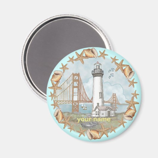 Aimant du phare de California Shells (Recto/Verso)