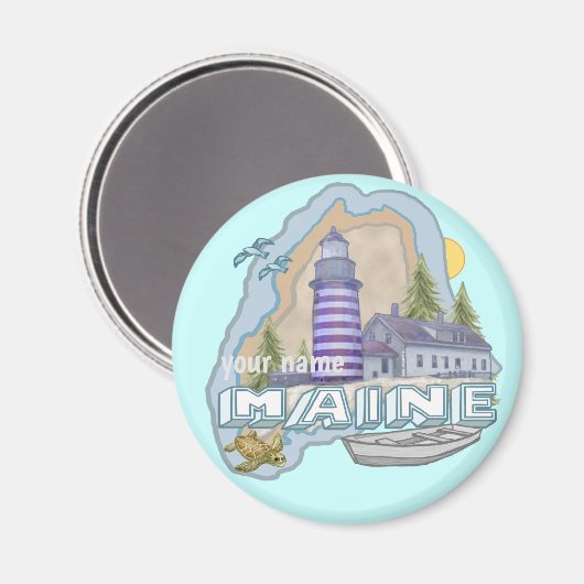 Aimant du phare du Maine (Recto/Verso)