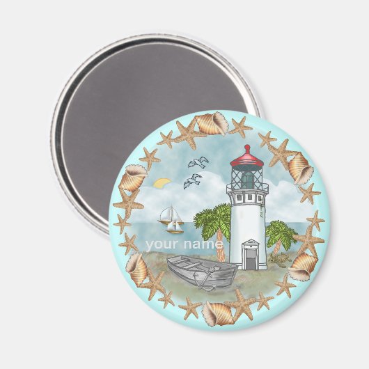 Aimant du phare Hawaii Shells (Recto/Verso)