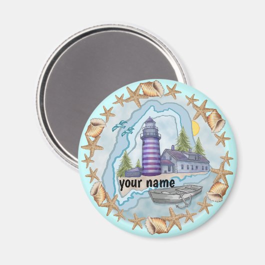 aimant du phare Maine Shells (Recto/Verso)