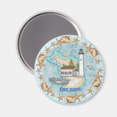 aimant du phare Michigan Shells (Recto/Verso)