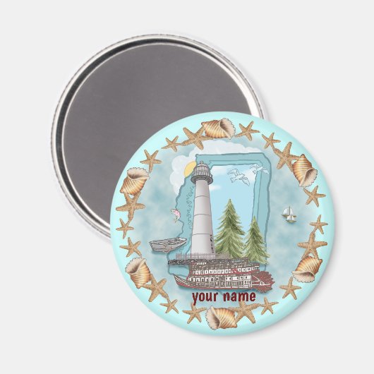Aimant du phare Mississippi Shells (Recto/Verso)