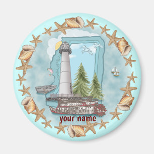 Aimant du phare Mississippi Shells