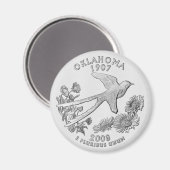 Aimant du quart de dollar de l'Oklahoma (Recto/Verso)