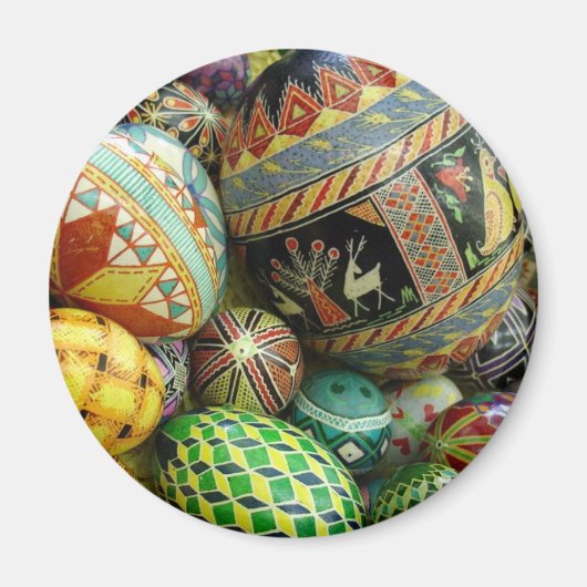 Aimant du réfrigérateur des oeufs de Pâques ukrain (Devant)