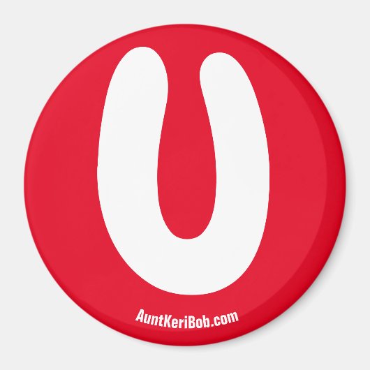 Aimant du réfrigérateur rouge U (Devant)