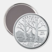 Aimant du Vermont State Quarter 2001 (Recto/Verso)
