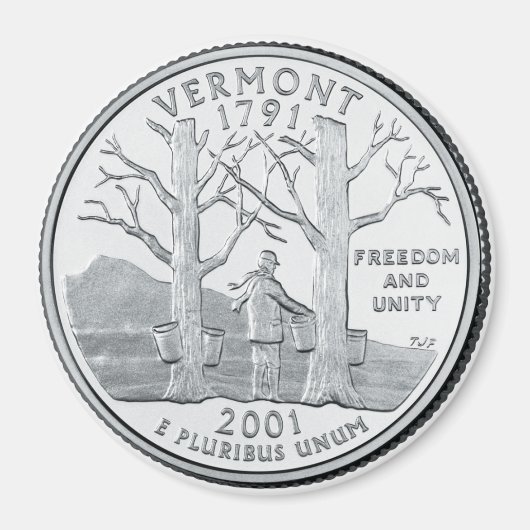 Aimant du Vermont State Quarter 2001 (Devant)
